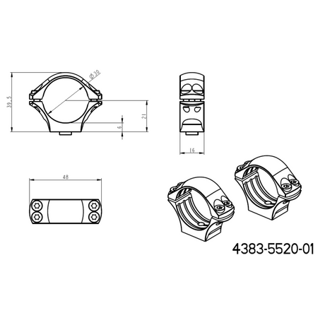 30mm scope rings | two-piece Picatinny QD base