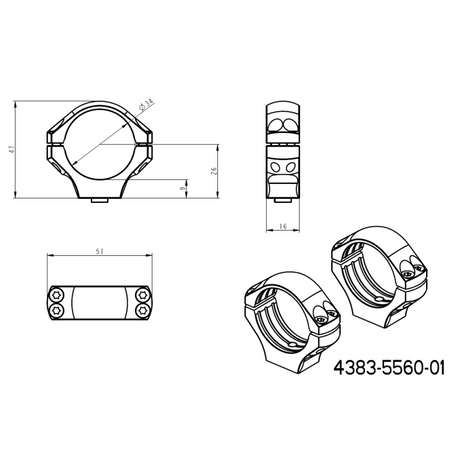 34mm scope rings | short Picatinny QD base