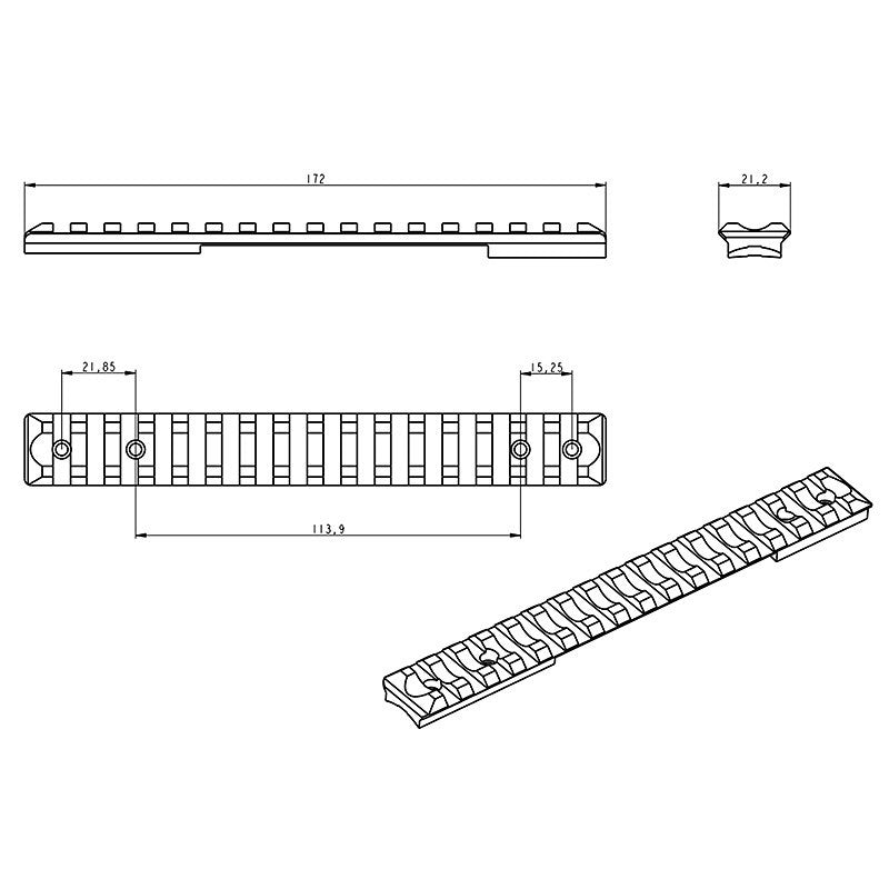 CZ 600 Picatinny rail | Long