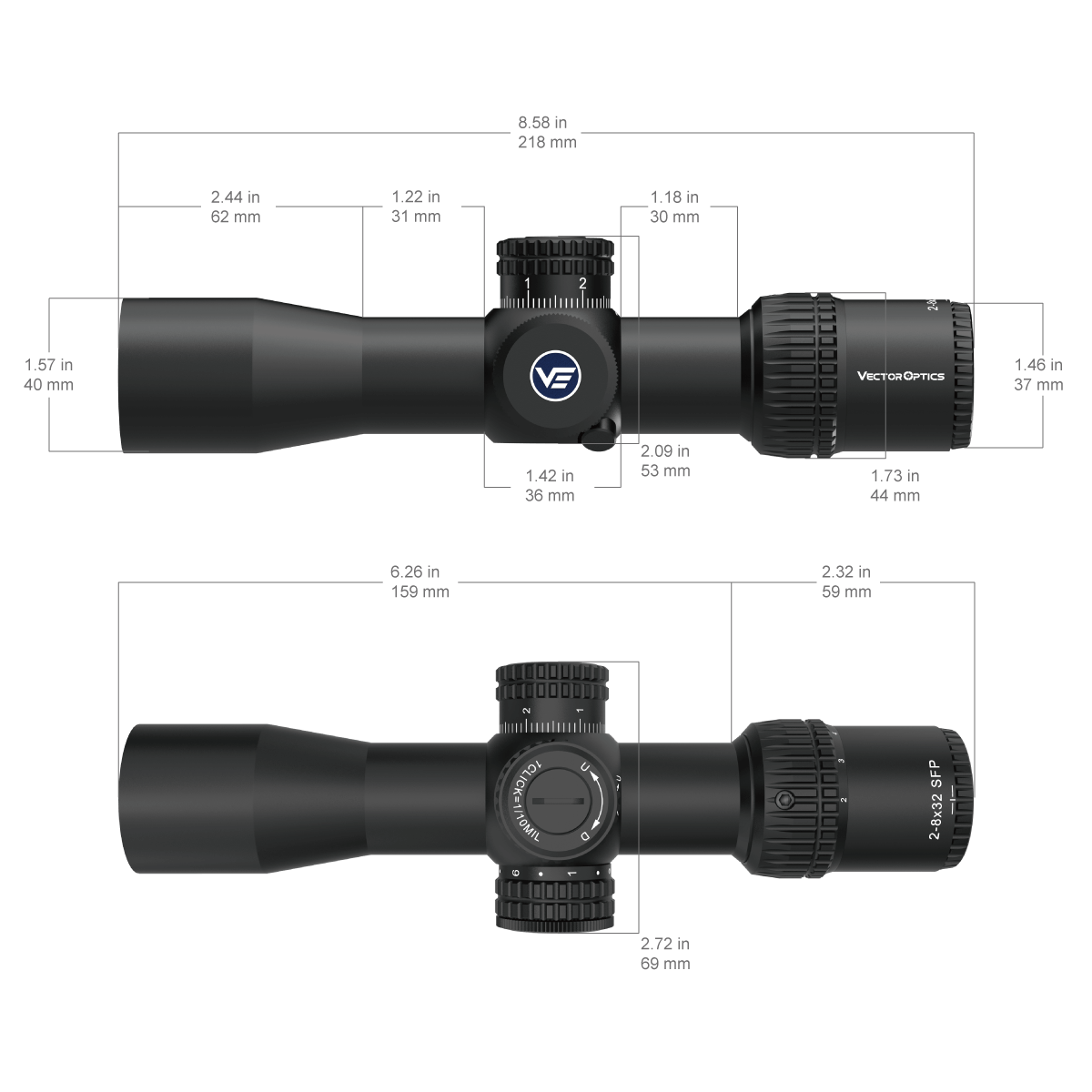 Vector Optics Veyron 2-8x32IR compact lunette de tir 